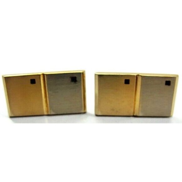 Hickok Double Square Gold T Stone Vintage Tux Shirt Dress Suit Vintage Cufflinks - Picture 10 of 10